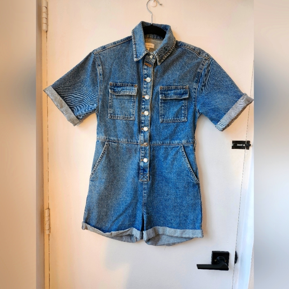 Vintage-Inspired Denim Romper